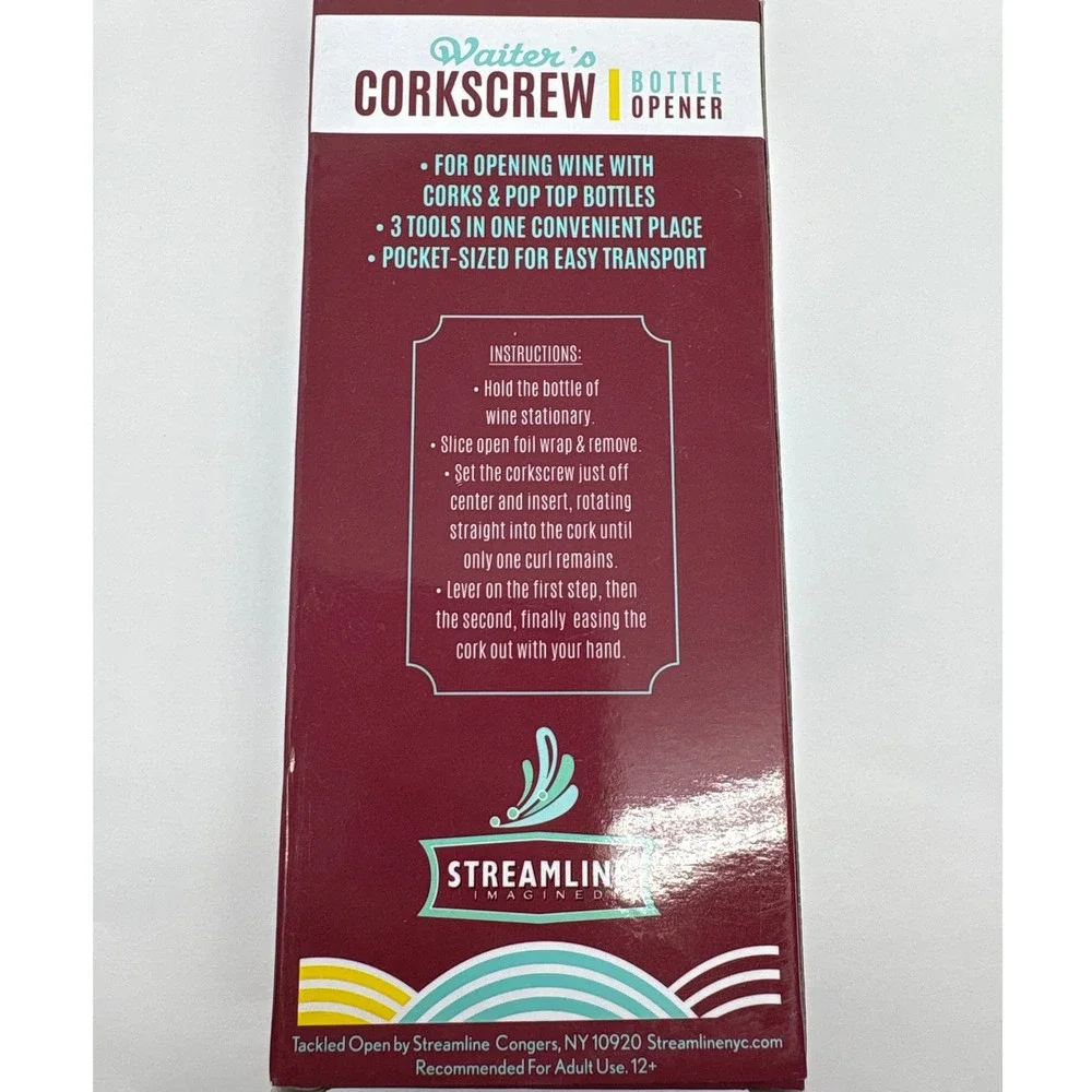 Streamline Waiter's Corkscrew Bottle Opener Fish Design‎ Foil Knife Cork Lifter